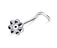 Flower Shaped Curved Nose Stud NSKB-812